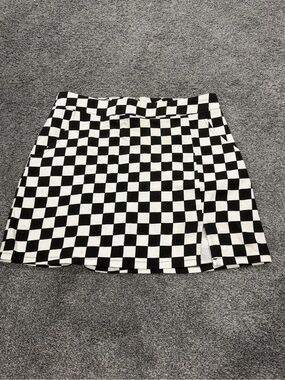 Le Lis Black & White Checkerboard Mini Skirt